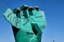 The regions of Somaliland depicted in a statue at the entrance of Hargeisa