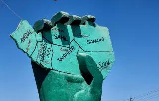 The regions of Somaliland depicted in a statue at the entrance of Hargeisa The regions of Somaliland depicted in a statue at the entrance of Hargeisa